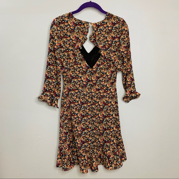 Topshop Peach Pop Ruffle Tea Open Back Dress - Picture 4 of 7